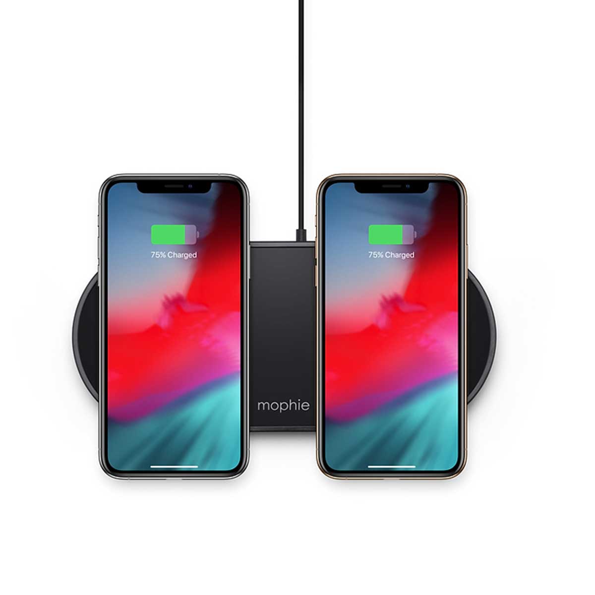 Mophie Dual Universal Wireless Charging Pad - Works with Qi-Certified Devices, Fast Charge for Galaxy, Pixel, iPhone, AirPods, and Extra USB-A Port for Apple Watch (7.5 Watt)