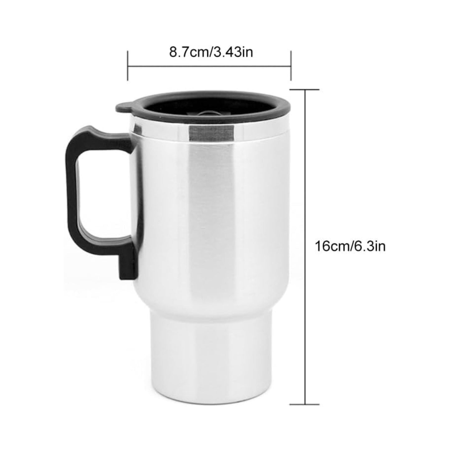 450ml Insulated Bottles, Car Electric Kettle 12V Car Heating Cup Stainless Steel Insulated Cup Reusable Water Bottle Travel Mug Coffee Mug Double Layer Vacuum Insulation Kettle