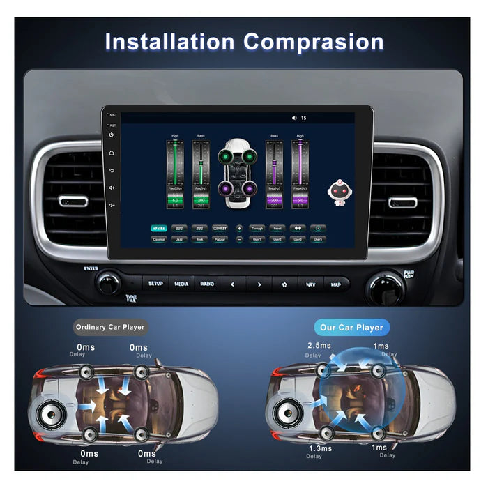 IPS 2.5D 9''Android 13 Car Radio Stereo, 8-core, 6+128GB, with Apple CarPlay & Android Auto&Mirror Link, Support Rear View Camera & Dash Cam Input&Steering Wheel Control
