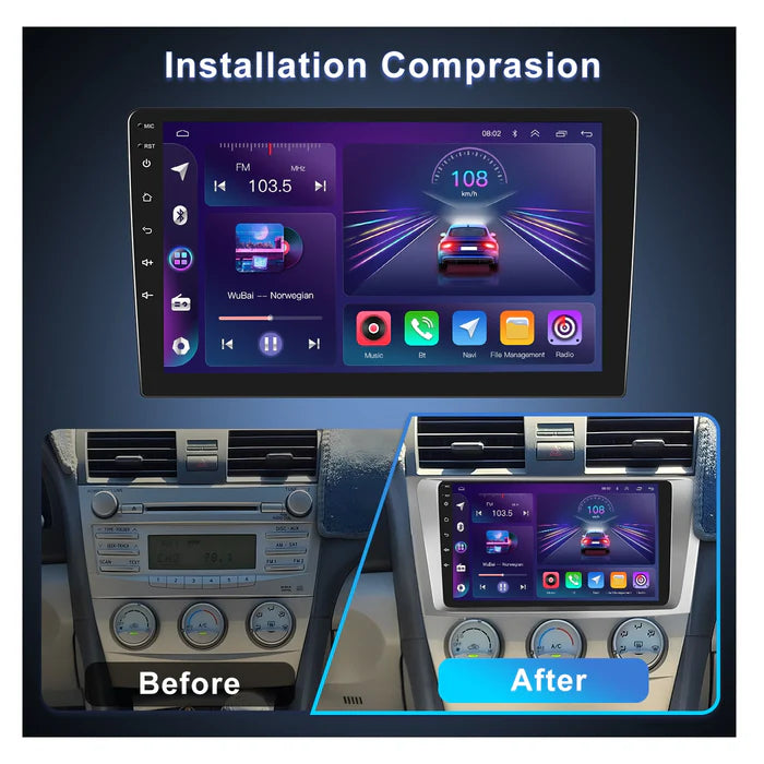 IPS 2.5D 9''Android 13 Car Radio Stereo, 8-core, 6+128GB, with Apple CarPlay & Android Auto&Mirror Link, Support Rear View Camera & Dash Cam Input&Steering Wheel Control