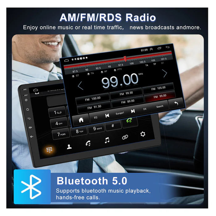 IPS 2.5D 9''Android 13 Car Radio Stereo, 8-core, 6+128GB, with Apple CarPlay & Android Auto&Mirror Link, Support Rear View Camera & Dash Cam Input&Steering Wheel Control
