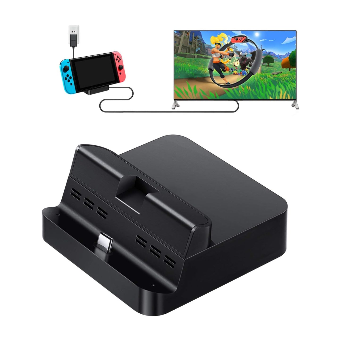 GuliKit Switch Dock Station Compatible with Nintendo Switch, Switch Docking 4K/ 1080P HDMI TV Adapter Portable Type-C PD Charging Stand with USB 3.0 Port Magnetic Dust Cover