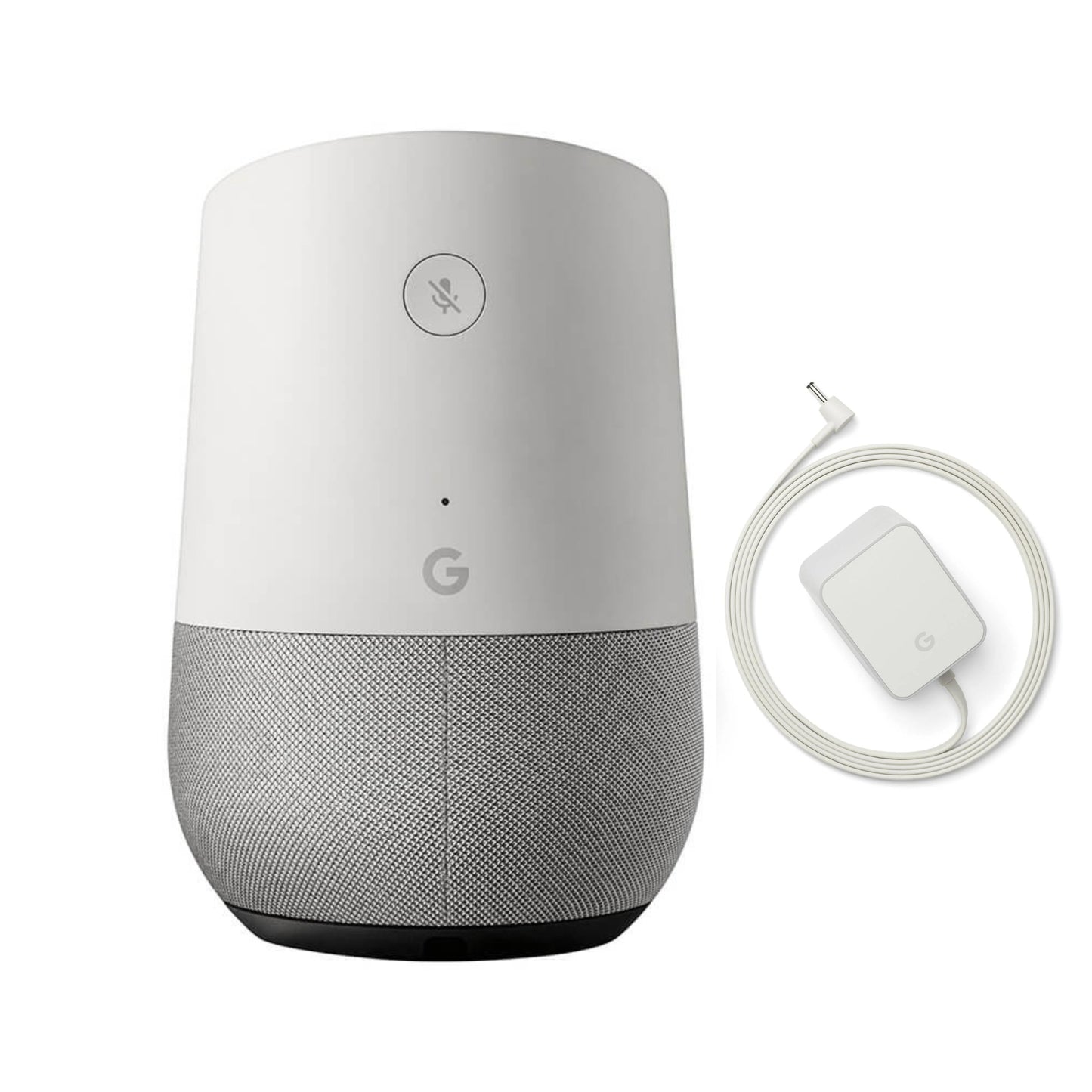 Google Home - Smart Speaker & Google Assistant, Light Grey & White With Original Charger