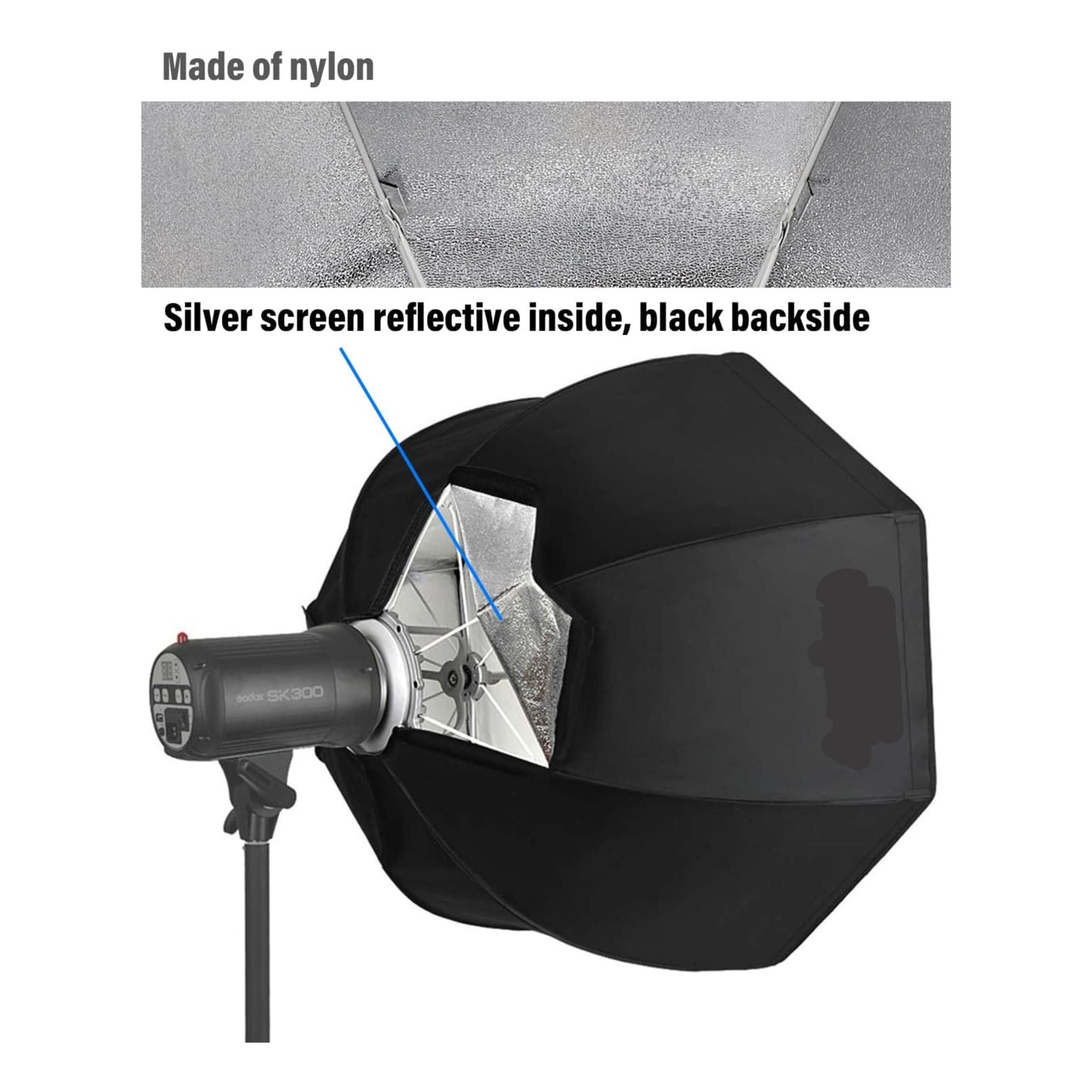 95cm Octagon Softbox Kit, Octa Foldable Umbrella Softbox, Portable Octabox with Bowens Mount Speedring and Carrying Bag for Studio Flash Monolight, Portrait and Product Photography