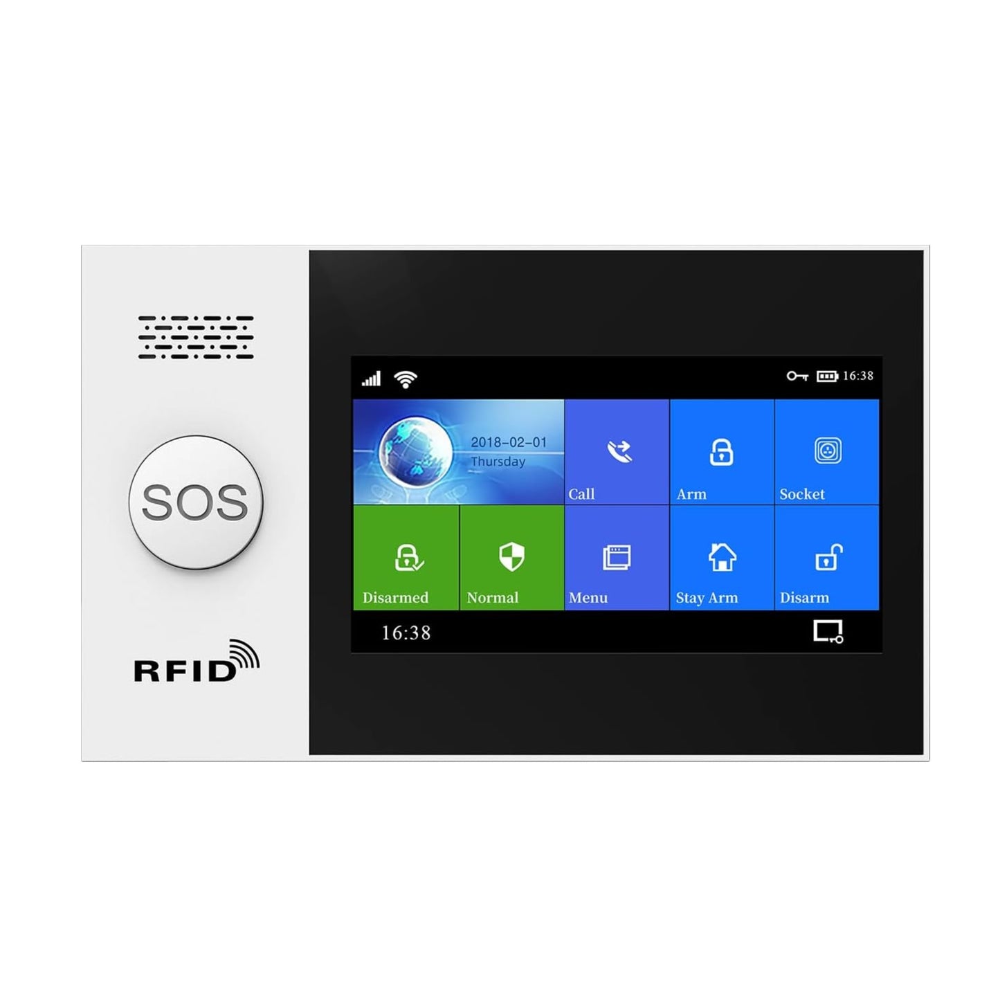 PG107 Wireless 4.3 Inch Full Touch Screen Home Alarm System. Works with Alexa and Google for Home, Apartment etc