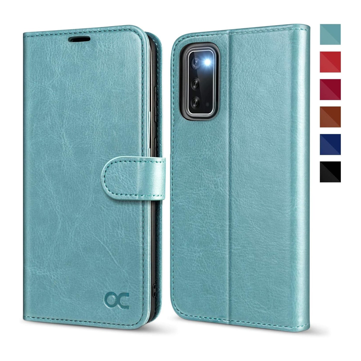 OCASE Samsung Galaxy S20 Case, Premium PU Leather S20 Phone case [TPU Inner Shell][RFID Blocking][Card Holder] Flip Wallet Cover Compatible with Samsung Galaxy S20 6.2 Inch-Mint Green