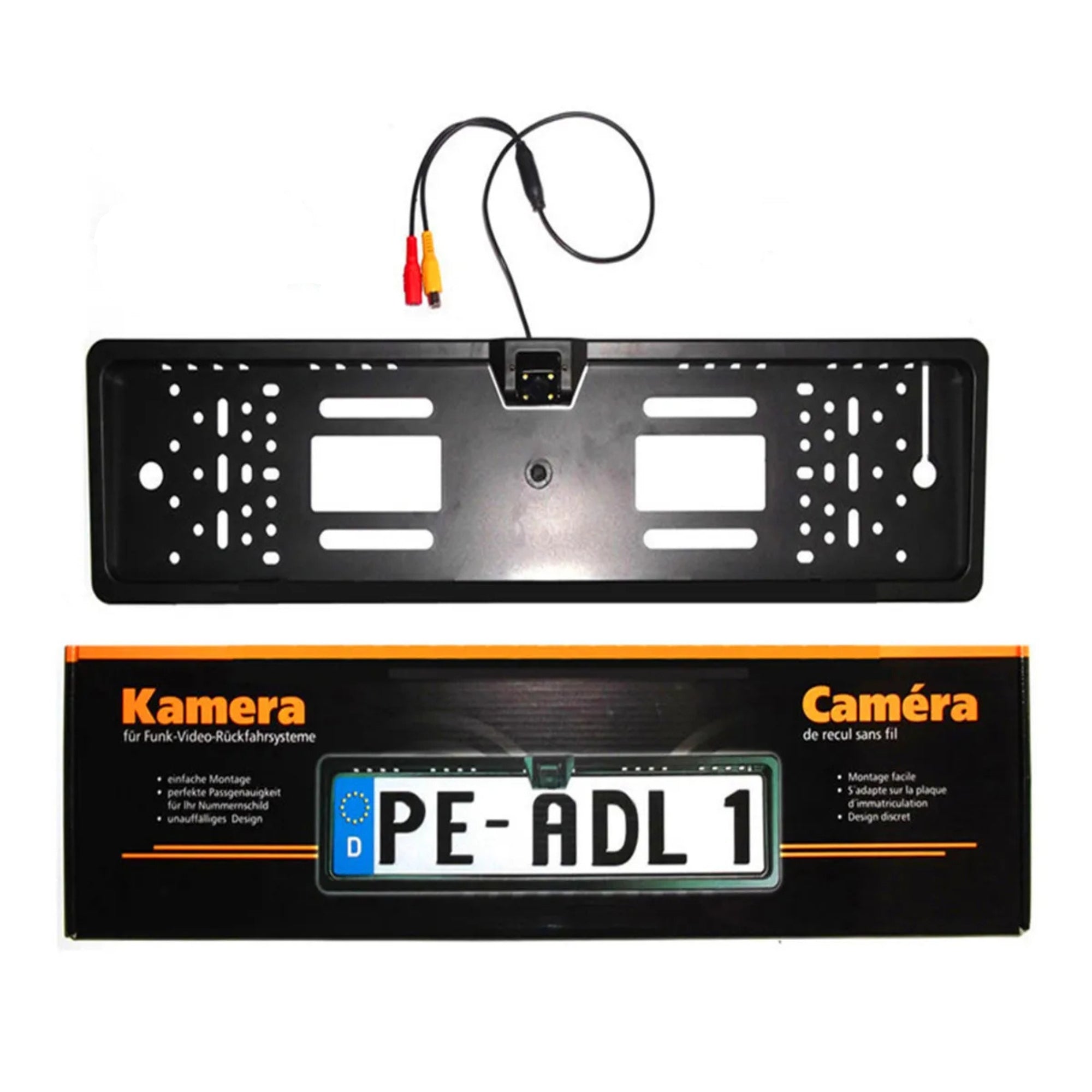 European Style 170° 4LED Car License Plate Frame Rear View Backup Came ...