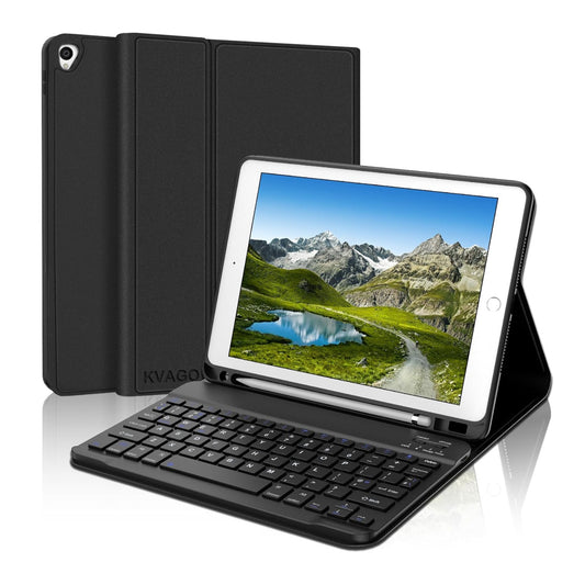 KVAGO iPad Keyboard Case 10.2 inch for iPad 9th Generation(2021) 8th(2020) 7th(2019), iPad Air 3rd Gen 10.5" 2019, iPad Pro 10.5 inch 2017 Case with Keyboard, Detachable Bluetooth Keyboard (Black)