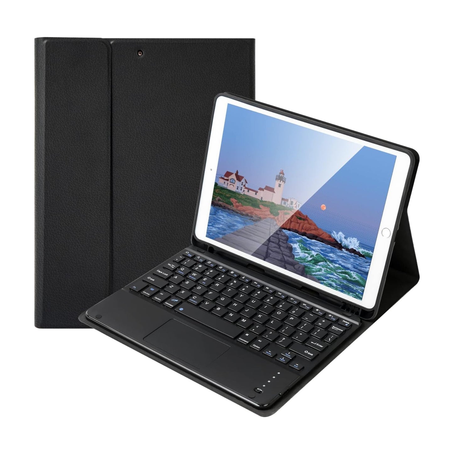 Lively Life Bluetooth Keyboard Case with Touchpad for iPad 9th Gen, ipad 8th Gen, ipad 7th Generation, iPad Air 3, iPad Pro 2017, iPad Built-in Pen Holder, Detachable Wireless Keyboard