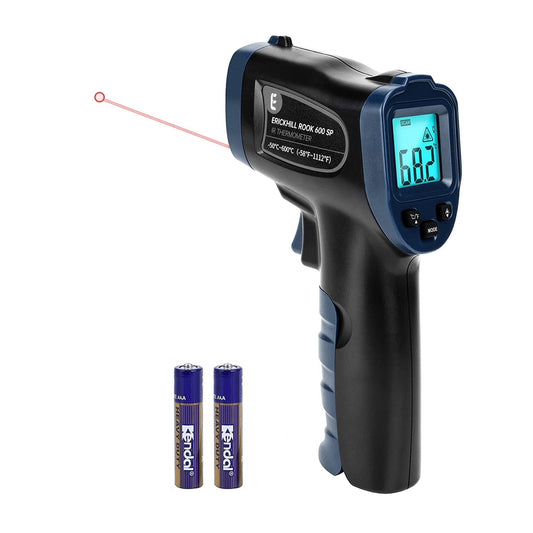 ERICKHILL Non-Contact Infrared Thermometer -50℃~600℃ LCD Backlit Screen Adjustable Emissivity - for Vehicle Repair/Cooking/BBQ/Freezer/Fridge/Baking