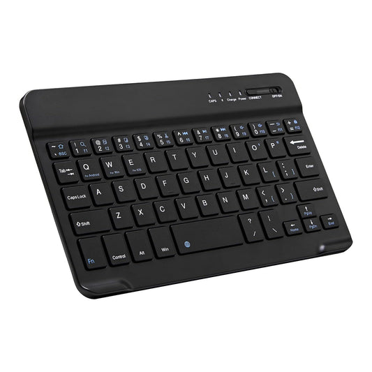 Ultra-Slim Bluetooth Keyboard Portable Mini Wireless Keyboard Rechargeable for Apple iPad iPhone Samsung Tablet Phone Smartphone iOS Android Windows (7 inch Black)