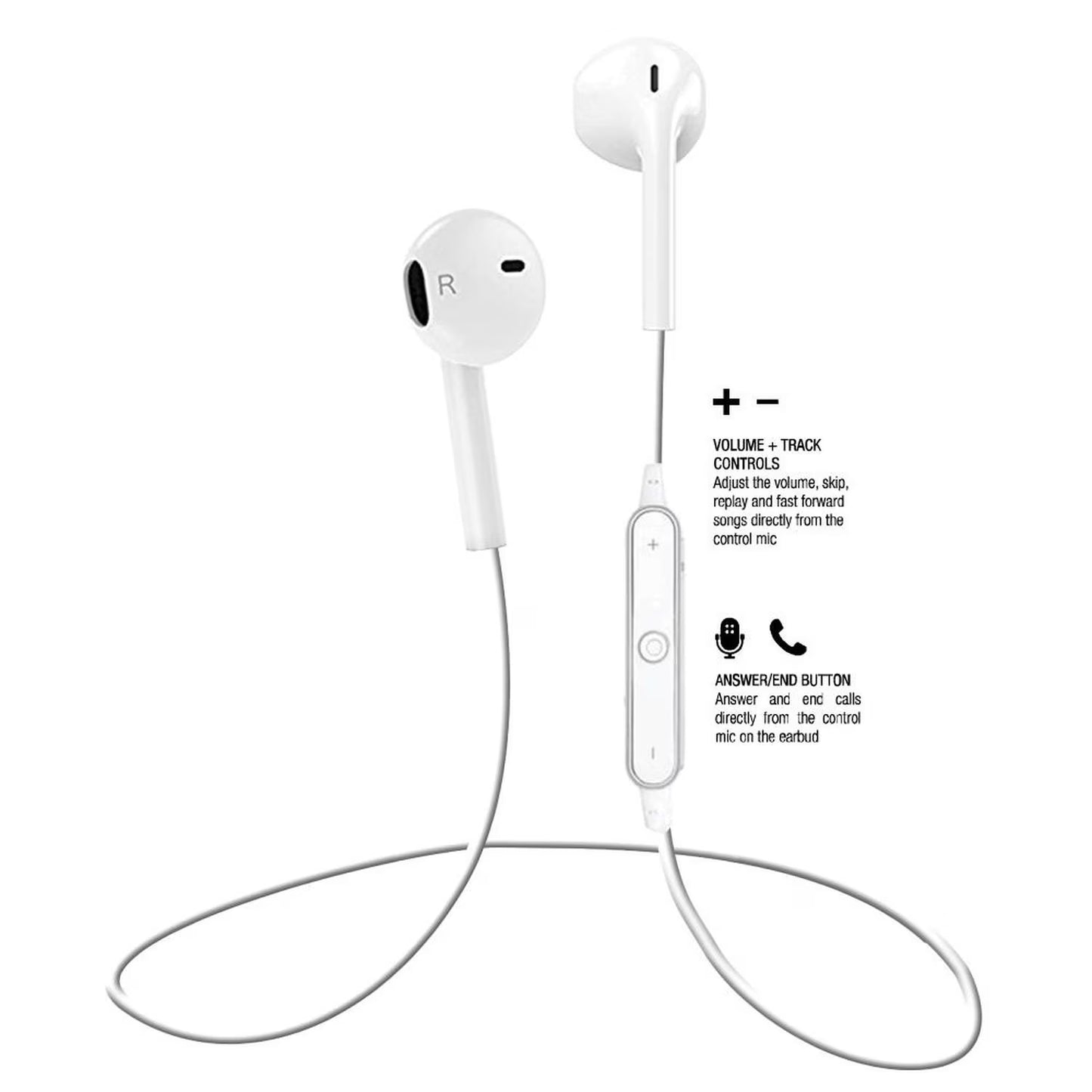 S6 Bluetooth Wireless Headphones V4.1 Stereo Earphones Sports Sweat proof Headset with Mic for PC iPhone Samsung and All Android Phones