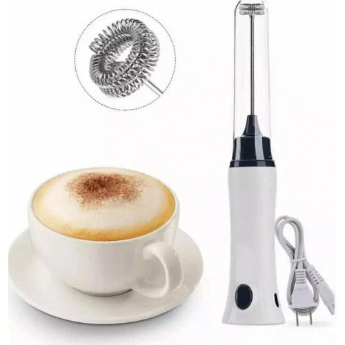 Rechargeable Coffee Beater Handheld Electric Coffee Mixer Frother Automatic Milk Beverage Foamer Cream Whisk Cooking Stirrer Egg Beater With Cover Stainless  with Charging Cable