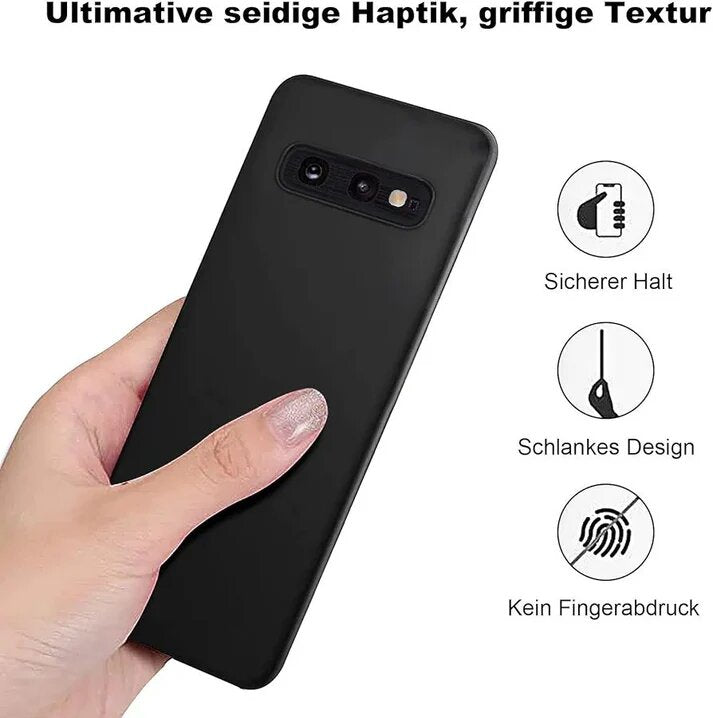 Case Compatible with Samsung Galaxy S10e, [Drop Protection & Non-Slip] [Screen Camera Protection] Silicone Shockproof Case, Ultra Thin Soft TPU Black Protective Case, Mobile Phone Case for Samsung Galaxy S10e - Black