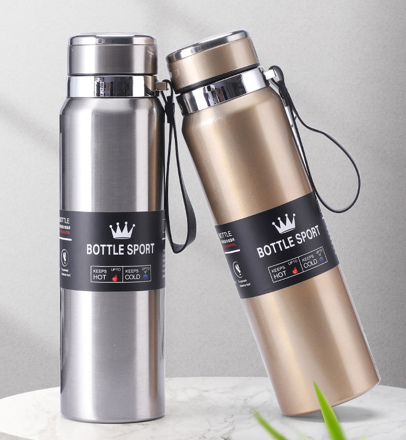 1000ml Thermos Bottle Water Bottle Double Stainless Steel Vacuum Flask Travel Office Fitness Thermos Water Bottles Drinkware