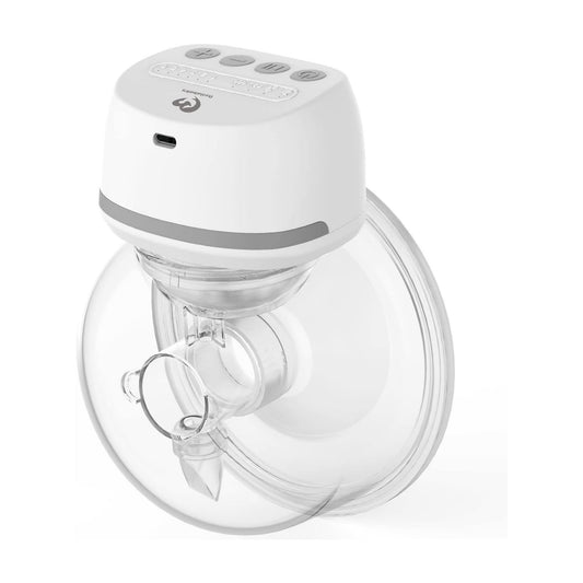 Bellababy Wearable Breast Pump Hands Free Low Noise, Breastfeeding Electric Breast Pump Comes with 24mm Flanges, 4 Modes & 6 Levels Suction, 1PC Gray