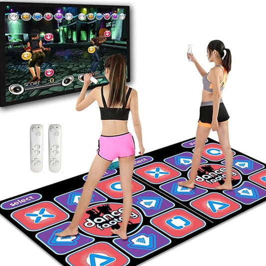 Electronic Dance Mat Wireless 2 Players,AV Interface Remote Control High Sensitivity TV Dance Floor Pad,Dance Floor Mat, Electronic PC Dancing Pad for Adults Family Home