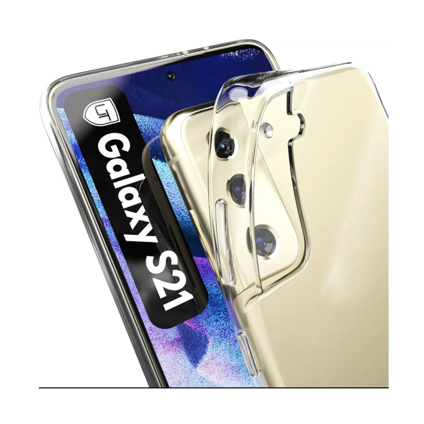 Silicone case for Samsung Galaxy S21, Non-Yellowing, Transparent Case, Ultra Clear Flex Case Transparent, Flexible, Thin Mobile Phone Case, Light, Precise Fit, Soft TPU Protective Case