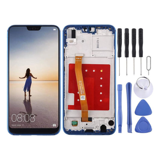 Replacement Parts Compatible with Huawei P20 Lite/Nova 3e LCD Screen and Digitizer Assembly with Frame for Mobile Phones (Colour: Blue)