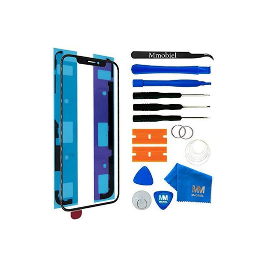 MMOBIEL Front Glass Repair Kit Compatible with iPhone XS - 5.8 inch - 2018 - Lens Screen Replacement Repair Kit - Incl. Toolkit - Gray