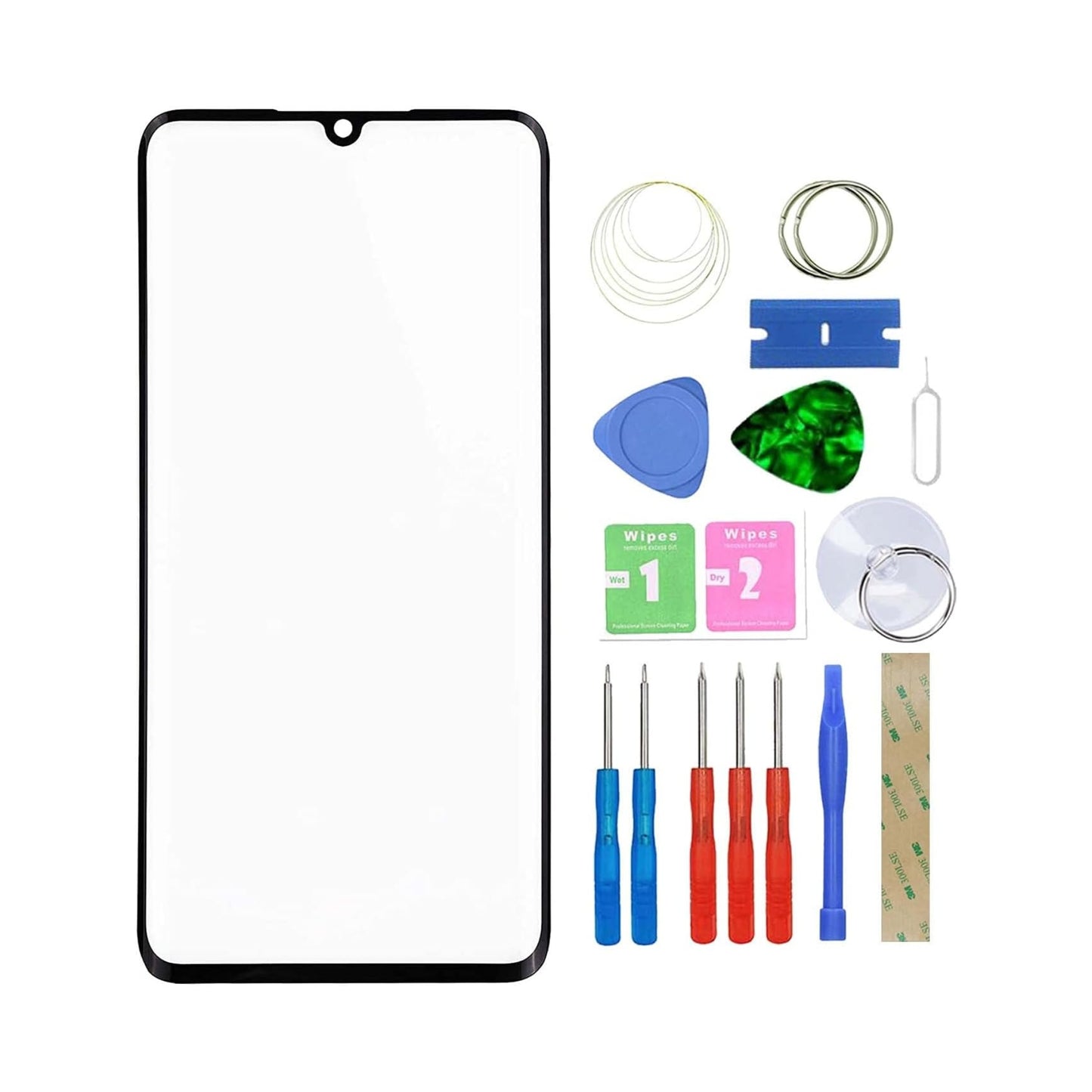 Screen Replacement Front Glass Repair Kit Genuine for Xiaomi Mi Note 10 / 10 Lite 6.47 Inch (No Touch and LCD Display) with Tools - Black