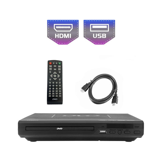 KCR DVD Player for TV, DVD/CD/MP3 with USB Port, HDMI and AV Output (HDMI and AV Cable Included), Remote Control