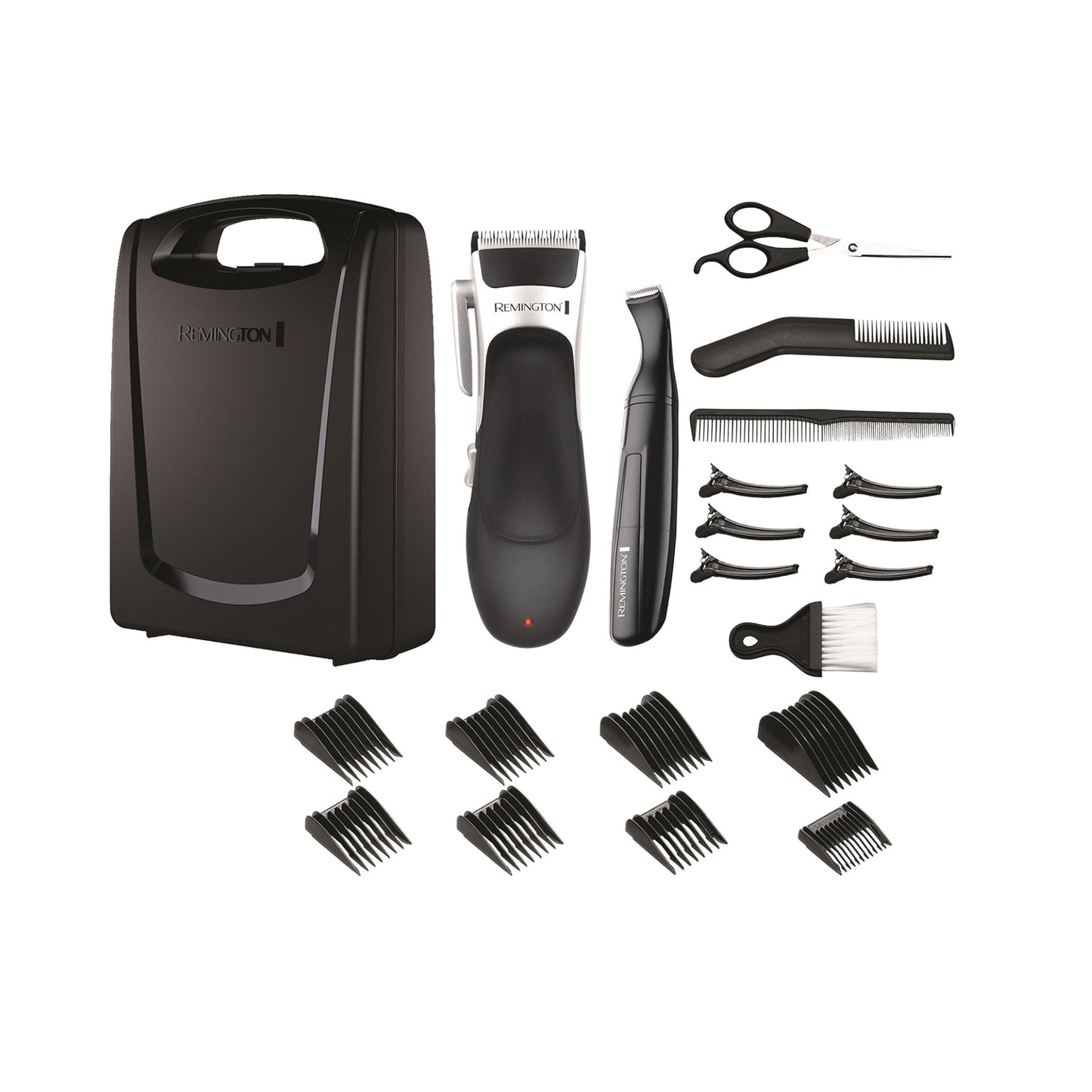 Remington Stylist Hair Clippers Kit with Self-Sharpening Ceramic Blades (Cordless, 40-Minute Usage, 25 Piece Kit inc. Hair Clippers & Detail Trimmer, 8 Comb Lengths (3–25 mm), Storage Case) HC366