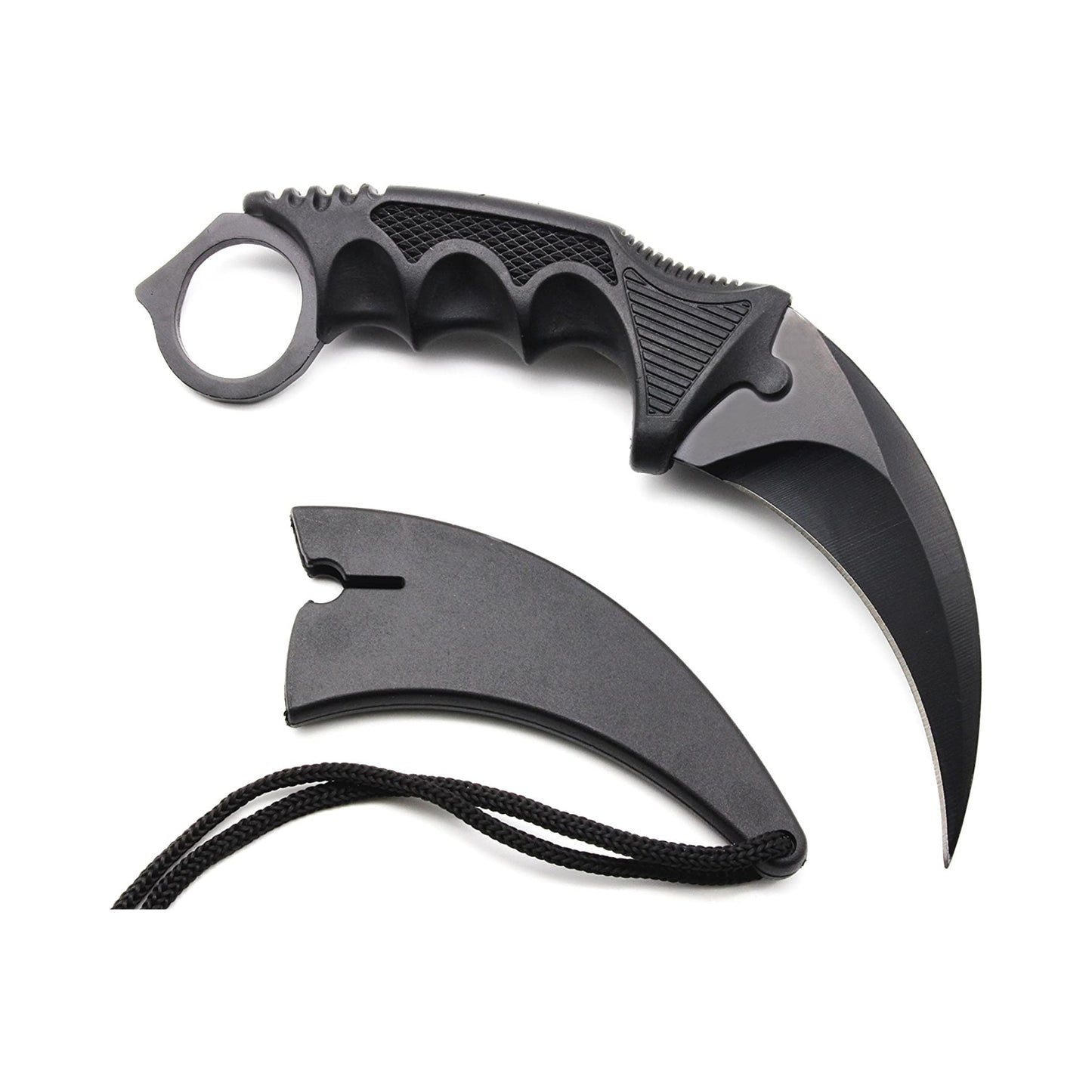 HOSANA Karambit Knife Stainless Steel Fixed Blade Tactical Knife with Sheath and Cord Nice Knife for Hunting Camping Fishing and Field Survival (Black)