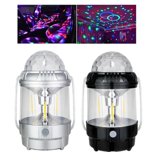 Lantern 20W 2 in 1 Multifunctional Rechargeable Stage Lights Crystal Projector Automatic Rotating Color Changing Stage Light Magic Ball Lamp for Home Decoration Disco Dance Party With Power Bank 1200mah
