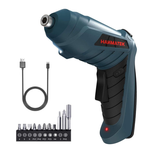 HANMATEK Rechargable Cordless Screwdriver Kits with straight and pistol style Powerful Electric Screwdriver Small Screw Guns