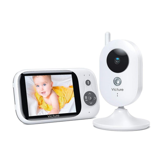 Victure Baby Monitor,Video Baby Monitor with Camera and 2 Way Audio,Infrared Night Vision 3.2" LCD Screen 2.4GHz Wireless Transmission Temperature Sensor Auto Wake-up VOX Mode 8 Lullabies Long Range