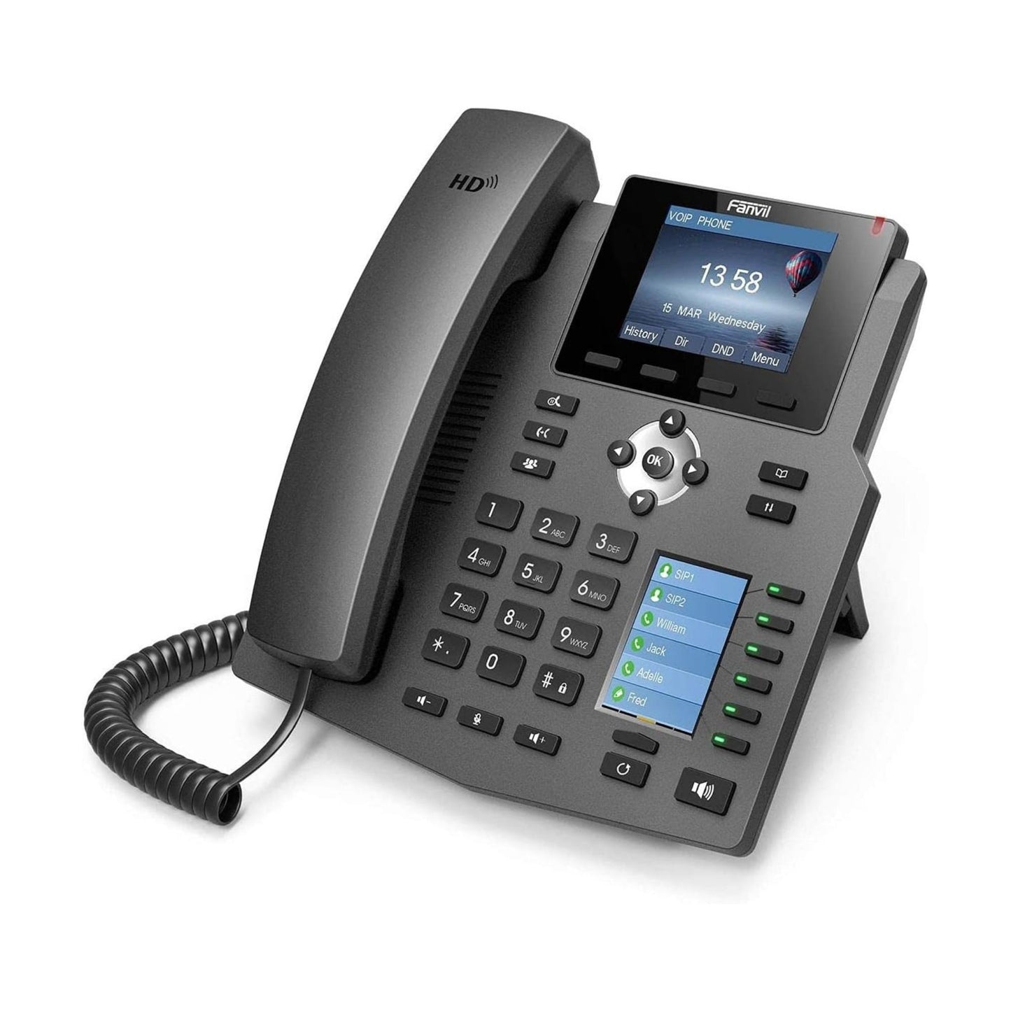 Fanvil Enterprise IP Phone X4 4 SIP Line PoE Capable and 2.8" Color Screen