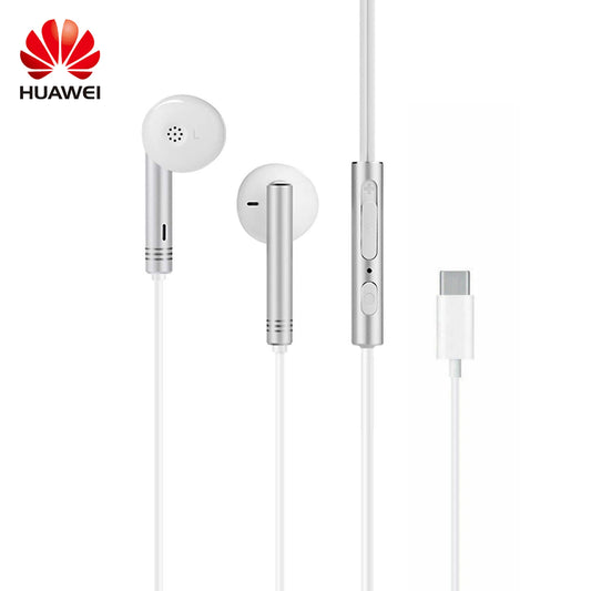 Genuine Huawei USB Type C Earphones With Mic Compatible All Phones  - White