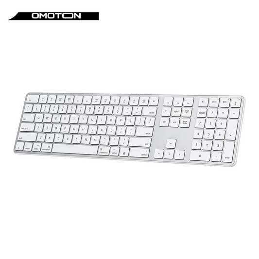 OMOTON Bluetooth Keyboard for Mac, Wireless Keyboard with Numeric Keypad, Multi-Device, Rechargeable, Compatible with MacBook Pro/Air, iMac, iMac Pro, Mac Mini, Mac Pro Laptop and PC (Silver)