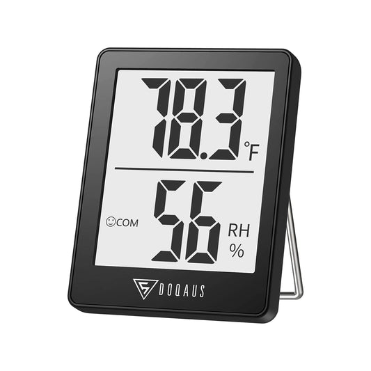 DOQAUS Digital Hygrometer Indoor Thermometer Humidity Meter Room Thermometer with 5s Fast Refresh Accurate Temperature Humidity Monitor for Home, Bedroom, Baby Room, Office, Greenhouse, Cellar (Black)