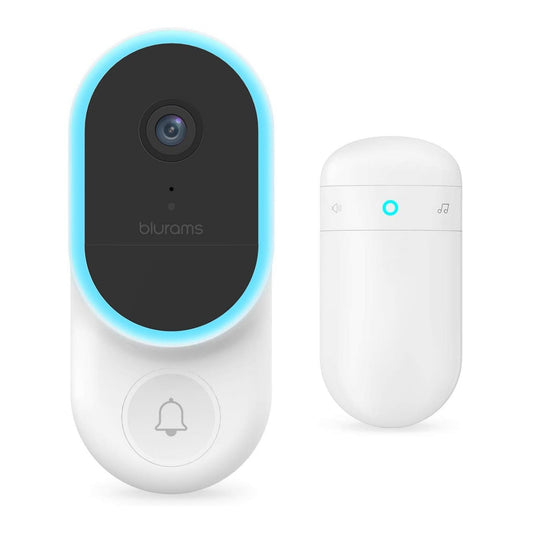 blurams Wireless 1080p Video Doorbell Camera with Chime, PIR Motion Detection, 2-Way Audio,Smart AI Facial Detection, Hardwired or Battery-Powered 30-Day Loop