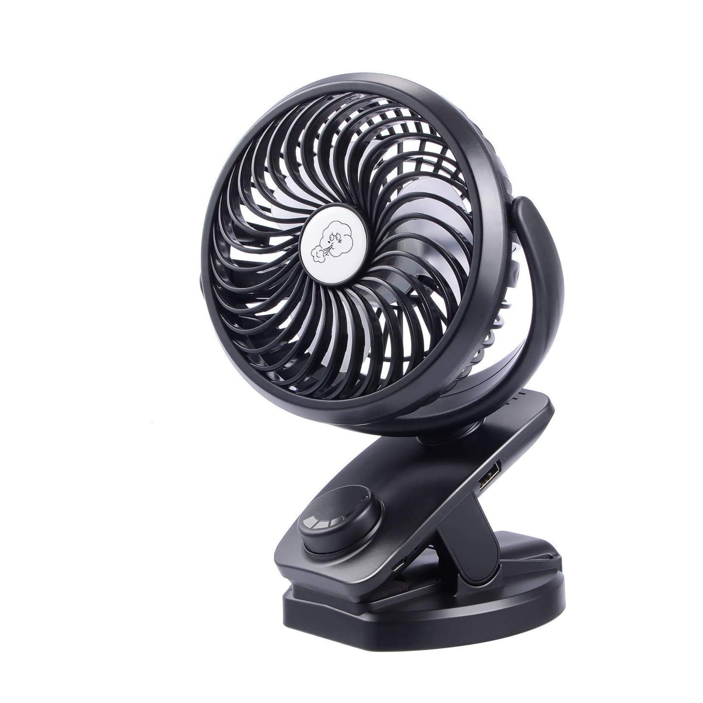 Rechargeable Battery Operated Clip On USB Fan, Mini Stoller Fan, 4400mAh Battery/USB Powered Desk Fan with 360 Degree Rotation for Baby Stroller, Office, Car, Gym, Travel, Camping