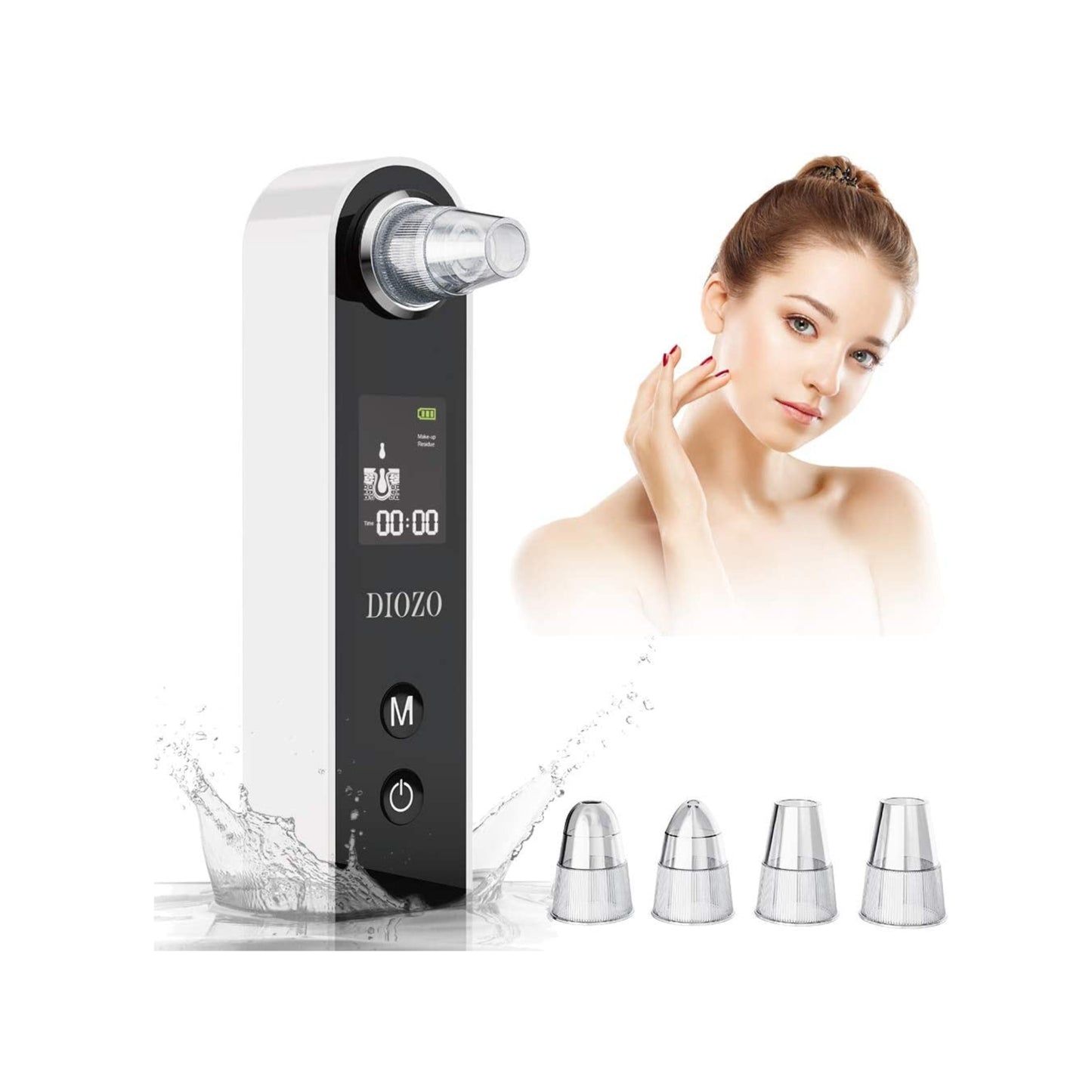 Blackhead Remover DIOZO Professional Pore Vacuum Rechargeable Blackhead Remover Vacuum Pore Cleaner with 3 Adjustable Suction Power 4 Replacement Probes for Removing Blackhead,Spot,Acne