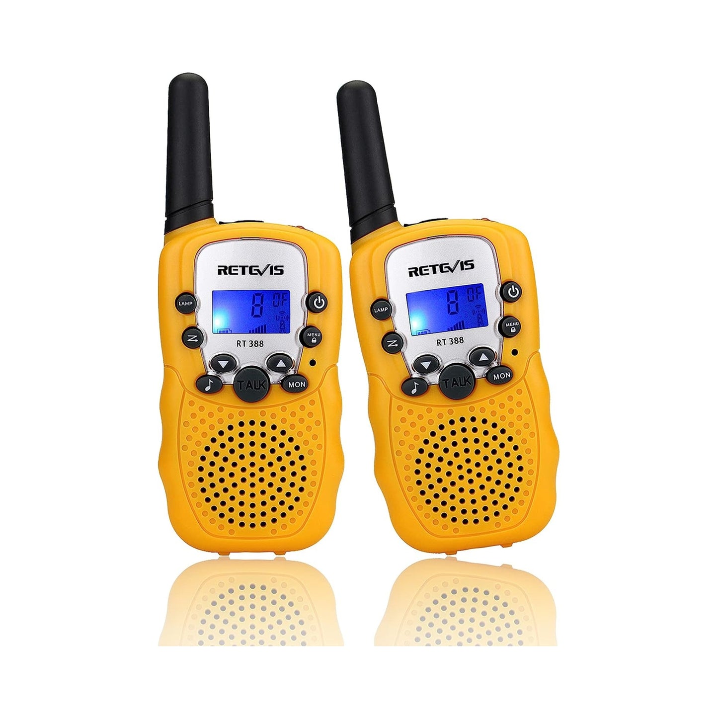 Retevis RT-388 Walkie Talkies for Kids,22 Channels Long Range Kids Toys with Flashlight,Christmas Gifts Boys Girls Outdoor Indoor Cosplay Camping Hiking Skating(Yellow,2 Pack)