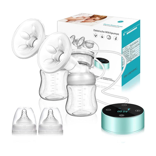 Breast Pump, Electric Breastfeeding Pump 3 Modes 10 Levels Dual Rechargeable Nursing Double Breast Milk Pump Massage with Touchscreen LED BPA Free