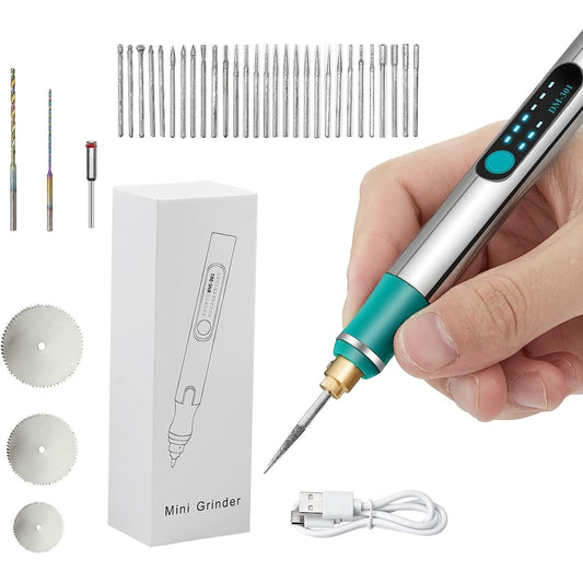 Electric Engraving Set DIY Engraving Pen Mini Drill Micro Cordless Carving Tool 3 Speeds Adjustable for Carving Art Glass Wood Metal Stone Plastic Jewelry