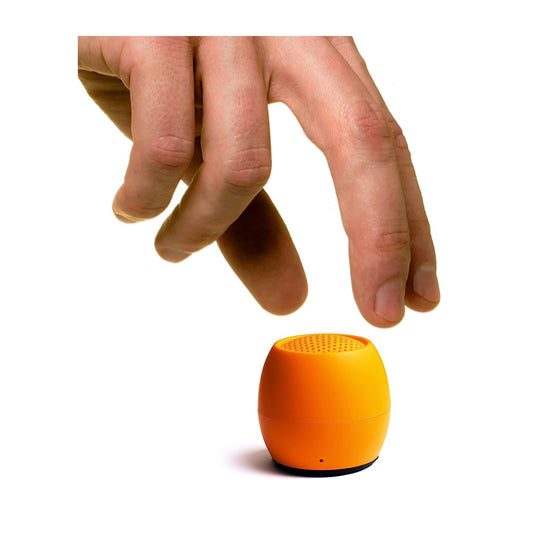 BoomPods Zero Bluetooth Speaker - Powerful Waterproof Mini Speakers with Dual Pairing Option & Wireless Mic with Big Sound (Orange)