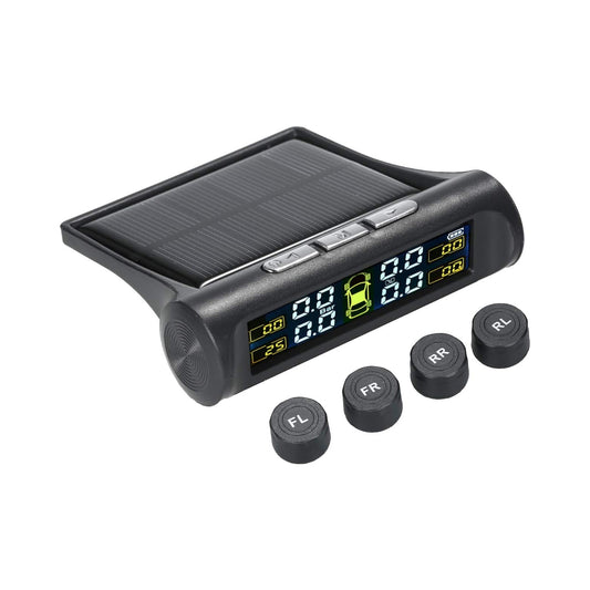 RuleaxAsi 1# Solar TPMS Wireless Car Tire Pressure Monitoring System with 4 External Sensors