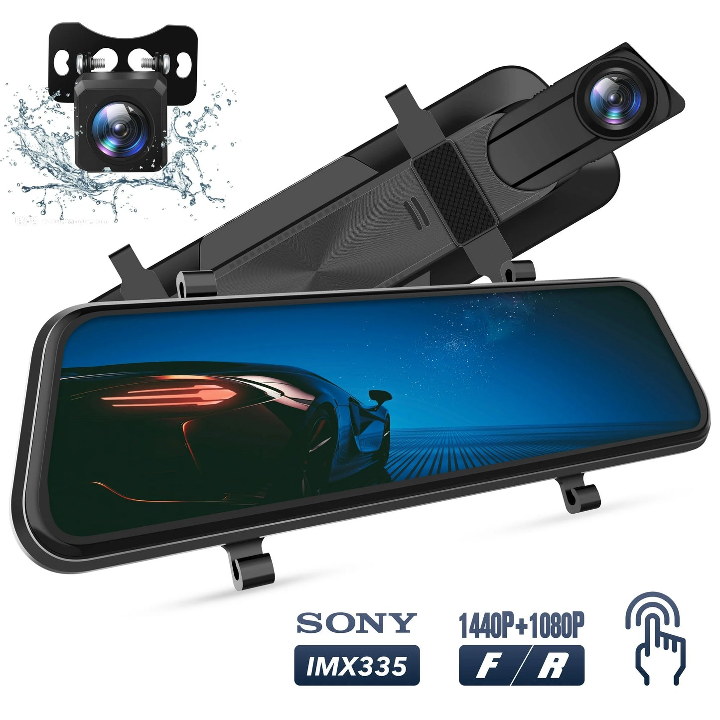 Like A New VanTop H610-DC Dual Dash Cam Front and Rear 2.5K Full HD 10 inch Screen DVR Mirror Car Camera for Cars Vehicle, Waterproof Camera,Enhanced Night Vision, Parking Assistance Black