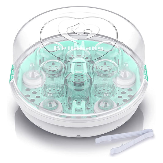 Bellababy Baby Bottle sterilizer Microwave Steam Sterilizer for Baby Bottles, Pacifier, Breast Pumps Accessories, Large Capacity, 99.99% Disinfection in 2 Mins