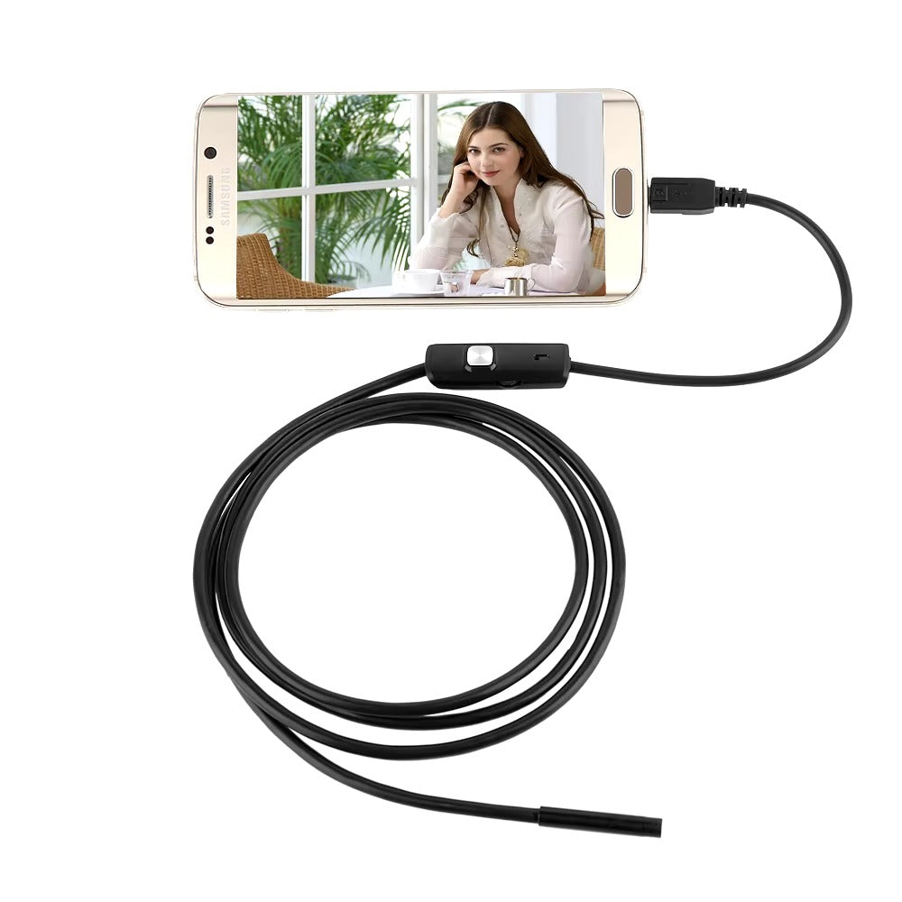 7mm 2m Flexible Snake Inspection Camera Waterproof Video Borescope for Smartphone USB Windows PC Endoscope Camera