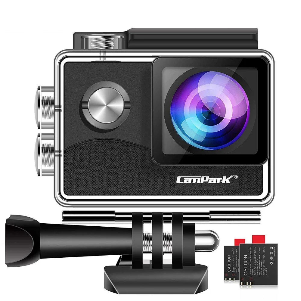 Campark X15 4K Action Camera with Touch Screen EIS Anti-Shake WiFi Waterproof Cam 30m Underwater with Mount Accessory Kits