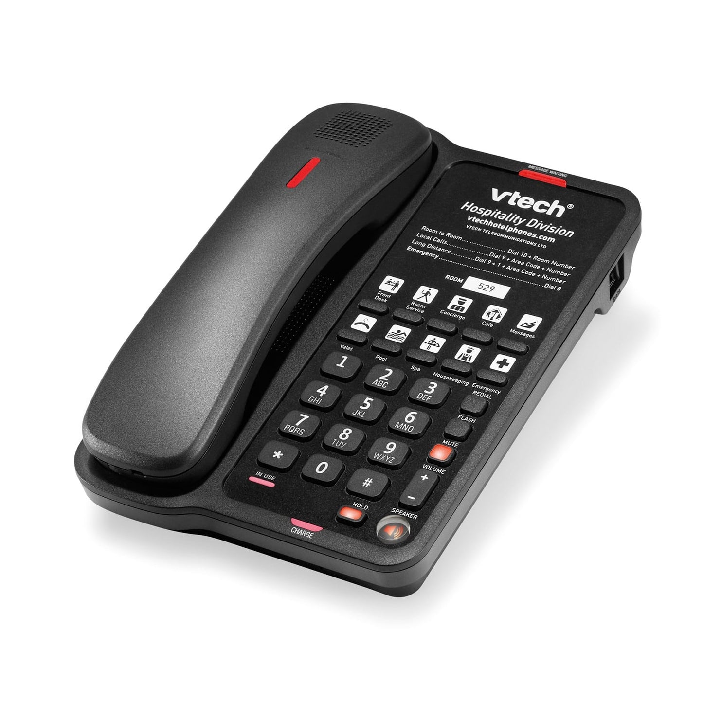 Vtech A1410 1-Line Classic Analog Cordless Phone Matte Black