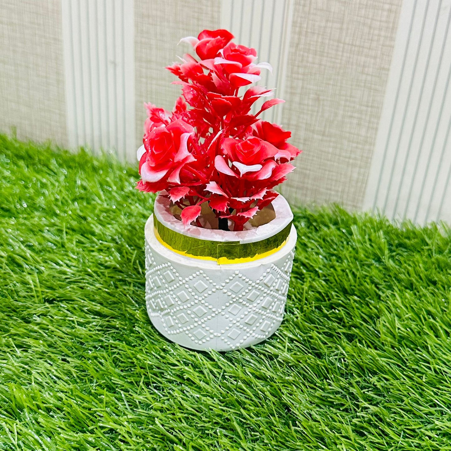 Artificial Wild Plant with White Pot | Washable | Best Used for Home Purposes and Office Decoration Table Top home decoration items flowers for home decoration