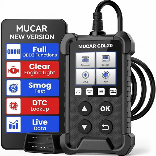 MUCAR CDL20 Universal OBD2 Scanner, Check Engine Car Code Reader with Full OBD2 Functions, Vehicle Info/MIL/EVAP/Freeze Frame/DTC Library, Diagnostic Scan Tool for All OBD II & EOBD Cars After 1996